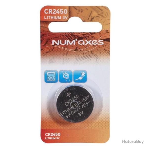 Blister 1 pile Num'Axes - CR2450 lithium 3 V (Equivalence : DL2450)