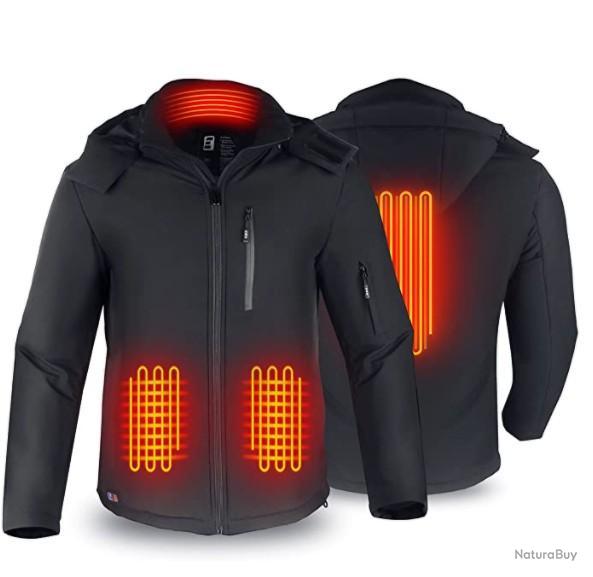 Kelandoom 2024 Gilet Chauffant Homme Femme,Vêtements Polaires Chauffants Veste Homme Hiver Impermeable Lavable Gilet Chauffant Homme Et Femmes Chargement Usb Pour Ski Plein Air (Sans Batterie