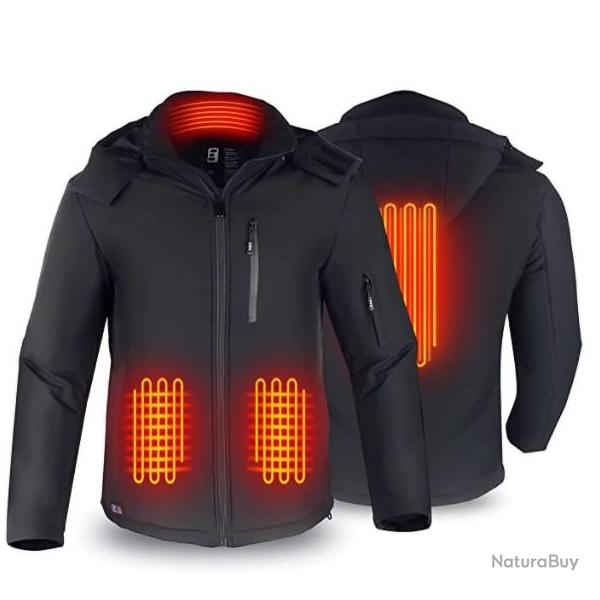 Veste Chauffante Gilet Chauffant Batterie Veste Chauffante Electrique avec 10000mAh Batterie Homme
