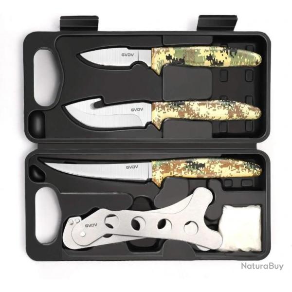 Couteau De Chasse Equipement De La Chasse Chasse Au Cerf P�che Camping 6 Pi�ces