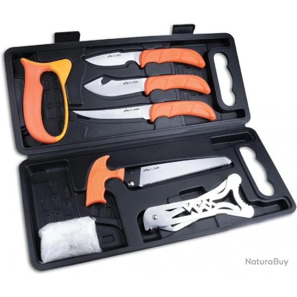 Couteau de Chasse Outdoor Malette de Boucher de Qualit� Professionnelle D�coupe Gibier