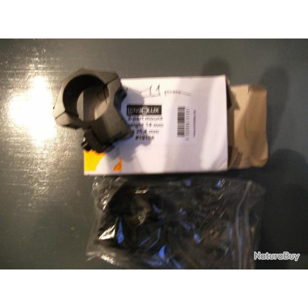 COLLIERS DE MONTAGE LENSOLUX RAIL 11mm HAUT 14MM DIAM 1"/25.4mm