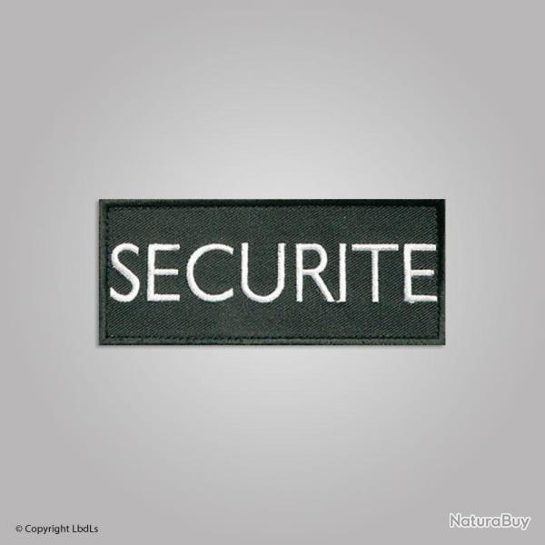 Bandeau noir brod SECURITE lettres blanches 12 X 5 cm