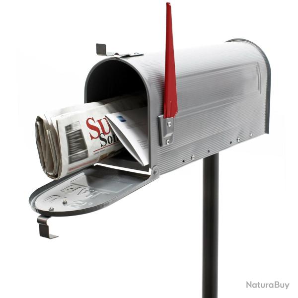 Us mailbox boite aux lettres design amricain argent pied de support courrier 16_0000332