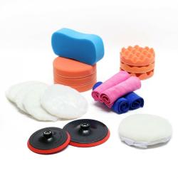 Jeu de 19 pieces d'accessoires de polissage set &eacute;ponge patin chiffon polir meuler 16_0002665