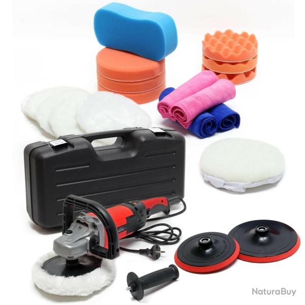 Machine � polir meuleuse set 26 pieces 1500 watts 3000 t/min max appareil de polissage polisseuse 1