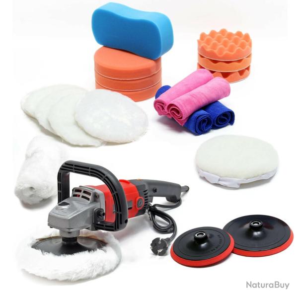Machine � polir meuleuse set 21 pieces 1200 watts 3000 t/min max appareil de polissage polisseuse 1