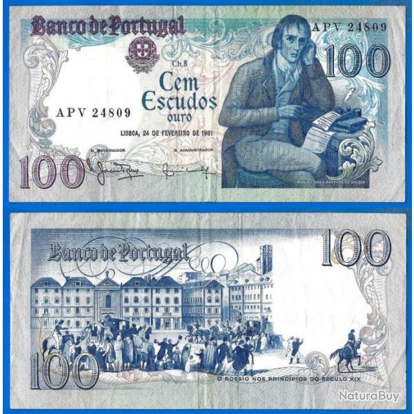 Portugal 100 Escudos 1981 Barbosa Du Bocage Escudo Billet Europe Sud