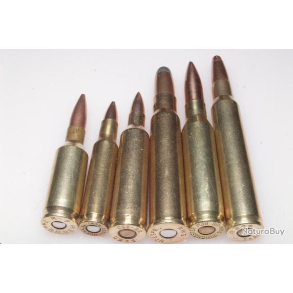 6 cartouches de collection gros calibres