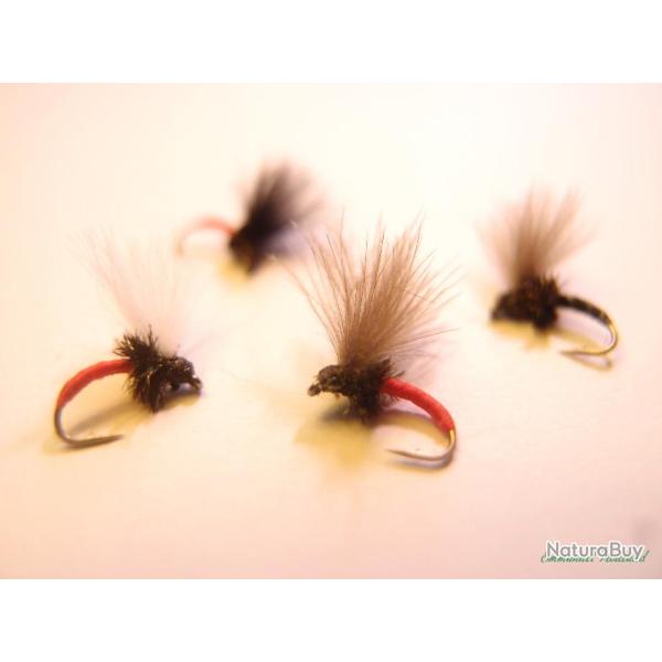 Lot de 8 Chironomes en CDC - mouches s�ches artisanales