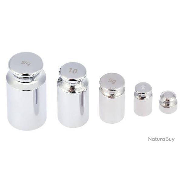 Lot de 5 Poids �talon de 1, 2, 5, 10, 20 grammes pour calibrage Balance de pr�cision