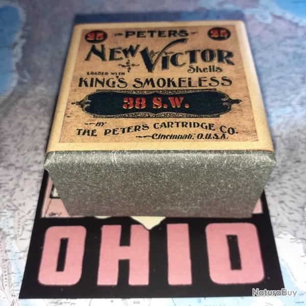 38 SW (Peters Cartridge): Reproduction boite munitions Vintage (vide) PC 8832868