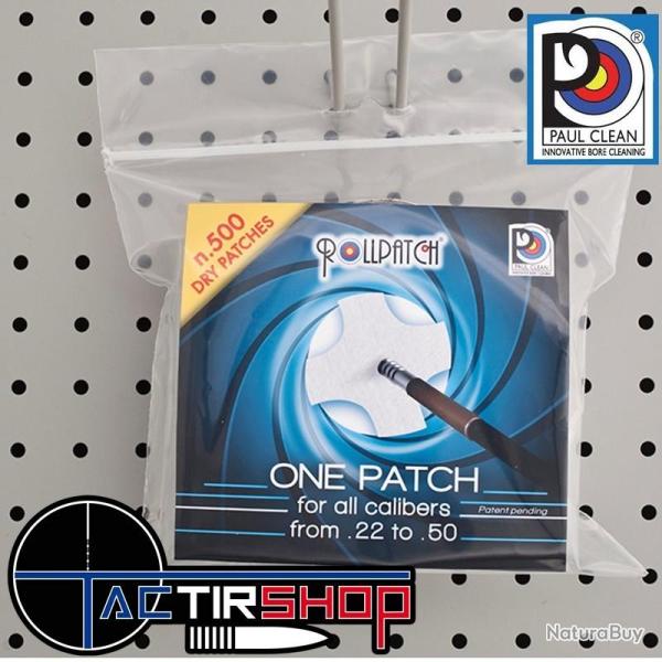 Rouleau de 500 patchs Paul Clean calibre de .22 � .50