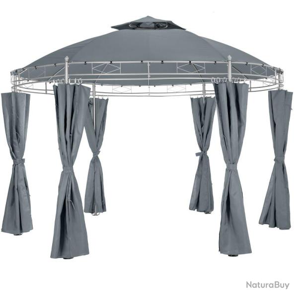 Tonnelle abri de jardin diam�tre 3,5 m gris anthracite 2208176