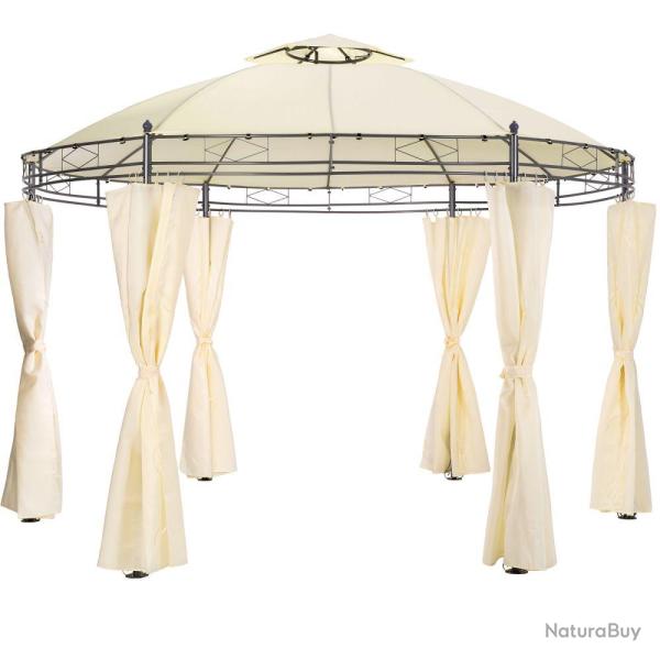 Tonnelle abri de jardin diamtre 3,5 m crme 2208175