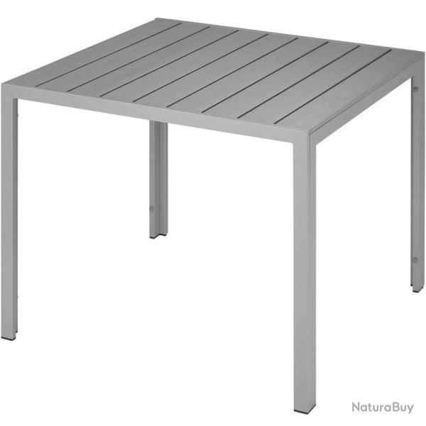 Table de jardin aluminium carr�e 90 x 90 cm gris 2208256