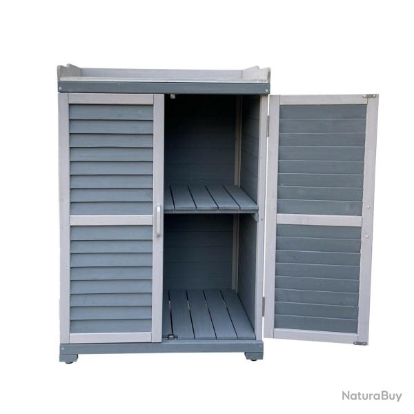 Table de jardin avec lment bas et plan de travail 99,7 cm gris 16_0002398