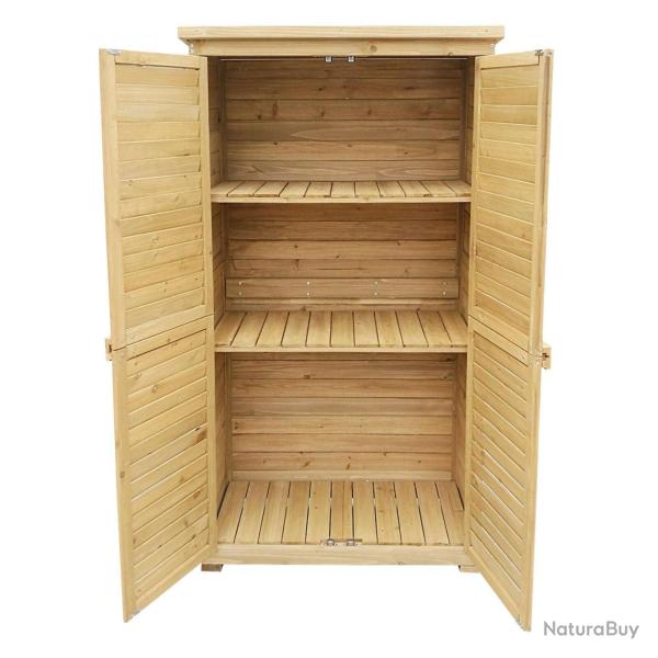 Abri de jardin portes en lamelles 160 cm bois d'�pic�a toit bitum� 16_0002170