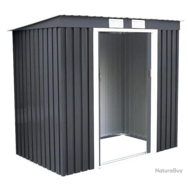 Abri de jardin en mtal cabane  outils en tle galvanise 213 x 130 x 173 cm gris 20_0000097