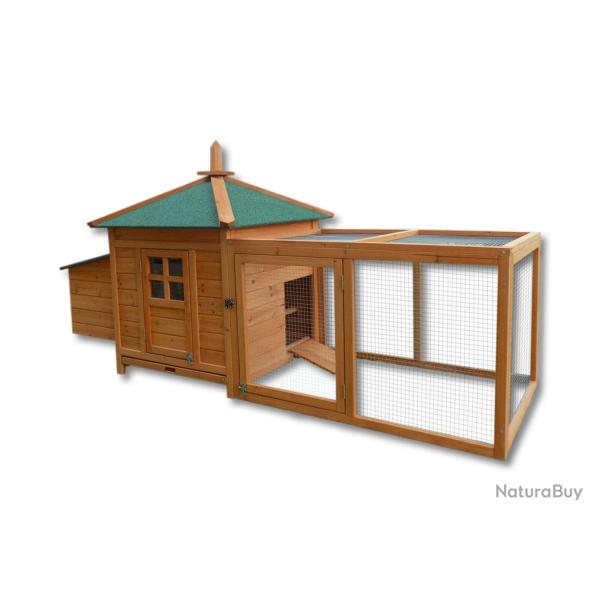 Cabane clapier � lapins rongeurs poulailler lapini�re ou autres petits animaux 165 cm en bois brun
