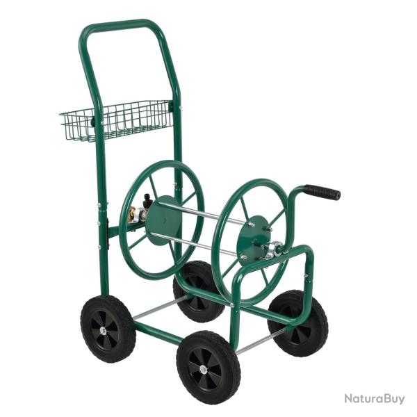 Enrouleur de tuyau d'arrossage 3/4 pouce m�tal 92 cm vert 03_0001641