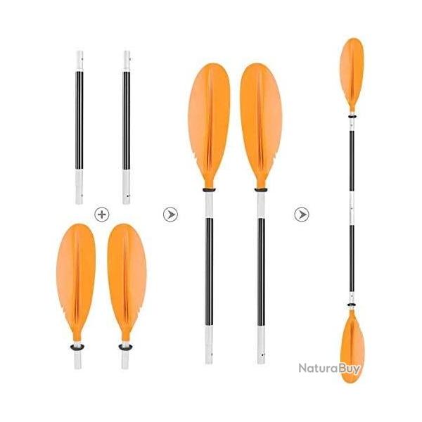 TOP ENCHERE - Pagaie 222cm aluminium d�montable 4 parties - Orange - Livraison gratuite et rapide
