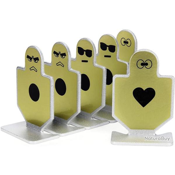 Lot de 6 cibles en alliage d'aluminium 6 x 4 cm - Pour AEG ou GBB - LIVRAISON GRATUITE ET RAPIDE