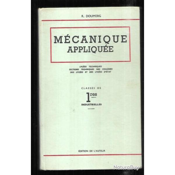 m�canique appliqu�e de r.doumerg scolaire technologique  ancien