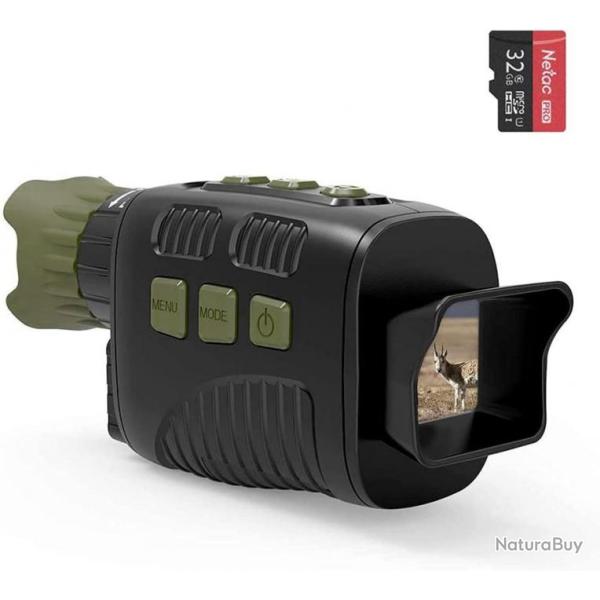 Monoculaire de vision nocturne 200m avec carte 32Go offerte - Livraison gratuite et rapide
