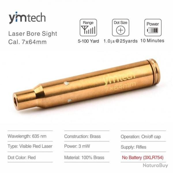 Cartouche Laser 7x64mm pour le r�glage de vos armes