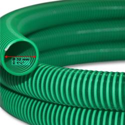 Tuyau d'aspiration 5 m &agrave; pression diam&egrave;tre 32 mm (1 1/4") spirale renforcement vert 16_0001585