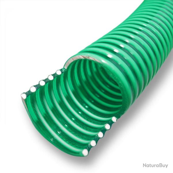 Tuyau d'aspiration 10 m � pression diam�tre 32mm (1 1/4") spirale renforcement vert 16_0001624