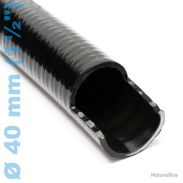 Tuyau bassin 25 m PVC diam�tre 38 mm 550g/m pompe �tang eau noir 16_0001614