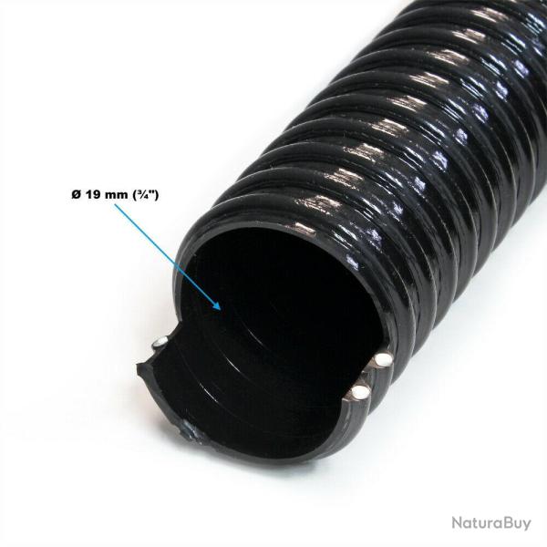 Tuyau d'aspiration 5 m spiral� diam�tre 19 mm (3/4") noir tuyau d'aspiration koi bassin noir 16_000
