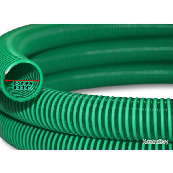 Tuyau de bassin 5 m annel� et arm� souple diam�tre 32 mm (1 1/4") pour poisson vert 16_0001588