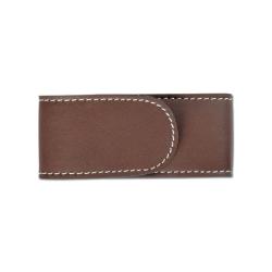 Etui Pielcu Cuir Doubl&eacute; - 130x58x28mm - Marron Fonc&eacute;