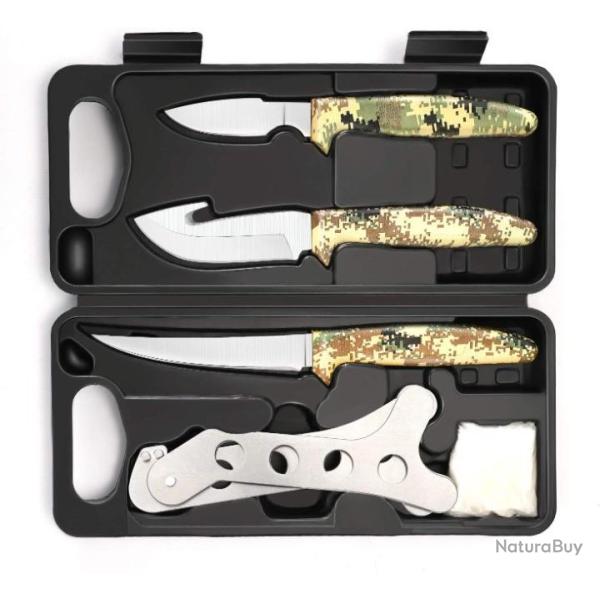 TOP ENCHERE - Ensemble de couteaux de chasse - Mallette du boucher - LIVRAISON GRATUITE ET RAPIDE