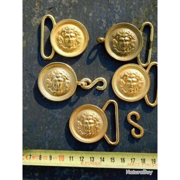 LOT 5 BOUCLES CEINTURON GENDARMERIE MOBILE / GARDE REPUBLICAINE -  GRANDE TENUE MODELE 1947