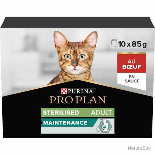 PROPLAN CAT STERILISED AU BOEUF EN SAUCE 10X85GR