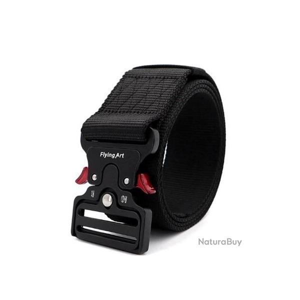 Ceinture Militaire Tactique noire 135 cm