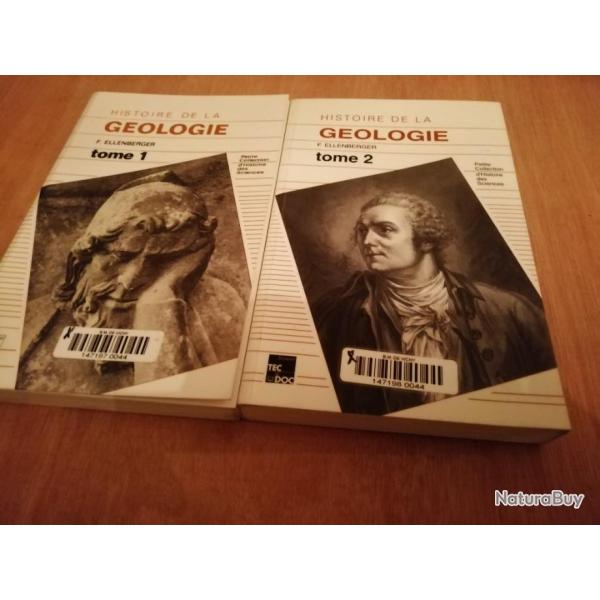 Rare --- Histoire de la g�ologie, Tome 1 et 2, par Fran�ois Ellenberger