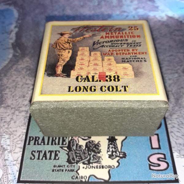 38 Long Colt (Western Metallic Ammunition): Reproduction boite cartouches (vide) WMA 8843640