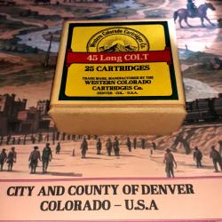 45 Long Colt (Western Col. Cartridges): Reproduction boite munitions (vide) collection WCC 8843653
