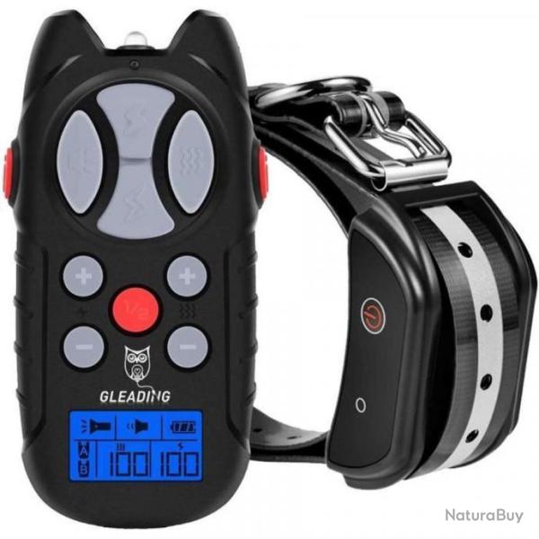 Collier de Dressage pour Chien avec Mode Vibration Choc Electrique,Sonore et Lumire 1000m