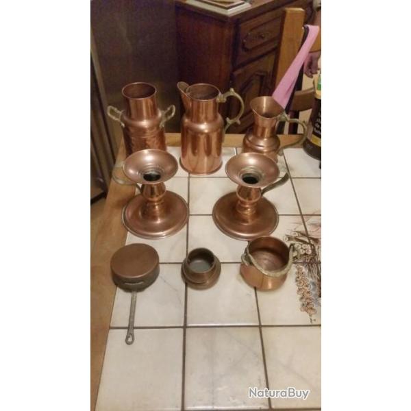 Objets en cuivre encien
