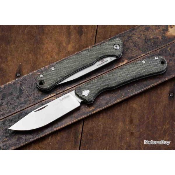 Couteau Kershaw Federalist Slipjoint Lame Acier CPM-154 Manche Green Micarta Made USA KS4320