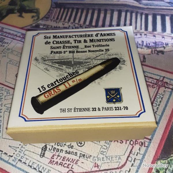 11 mm Gras: AU CHOIX; Reproduction boite munitions (vide) SE 8846337