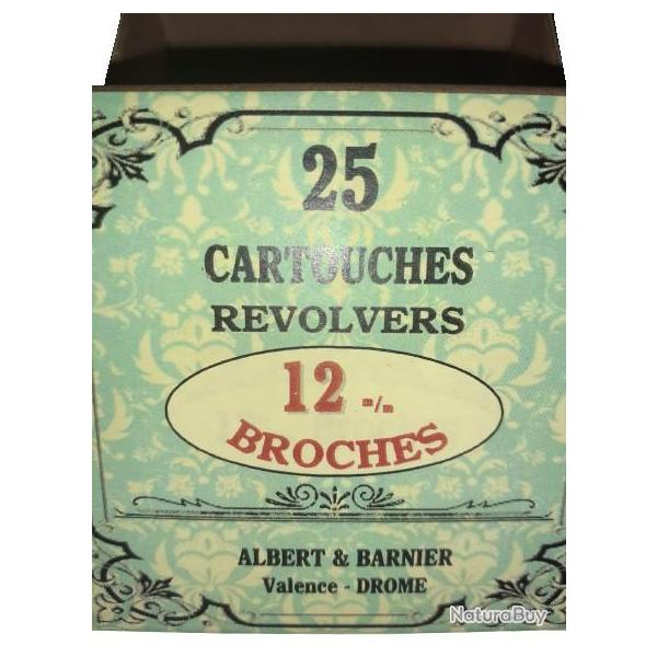 12 mm Broches ou 12mm Lefaucheux: Reproduction boite cartouches (vide) ALBERT & BARNIER 8846371