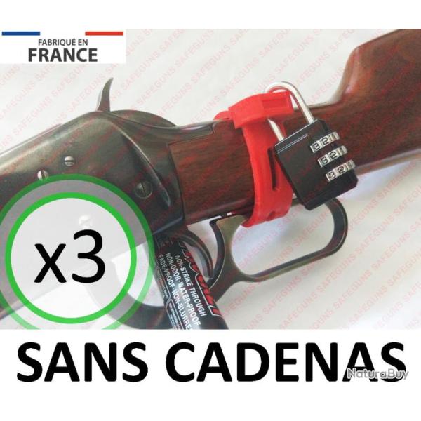 *PROMO* X3 Verrou de s�curit� pour carabine � levier *SANS CADENAS*