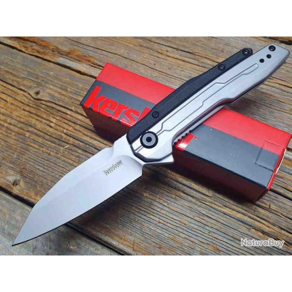Couteau Kershaw Lithium A/O Lame Acier 8Cr13MoV Manche Acier/GFN IKBS Linerlock CLip KS2049
